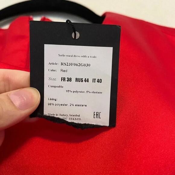 Rasario Satin Mermaid Fishtail Maxi Gown in Red Size IT40 NWT $2950 - Picture 6 of 13